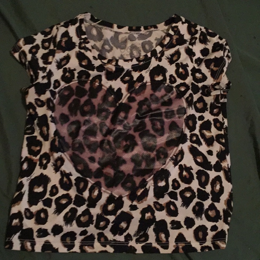 Leopard heart shaped shirt